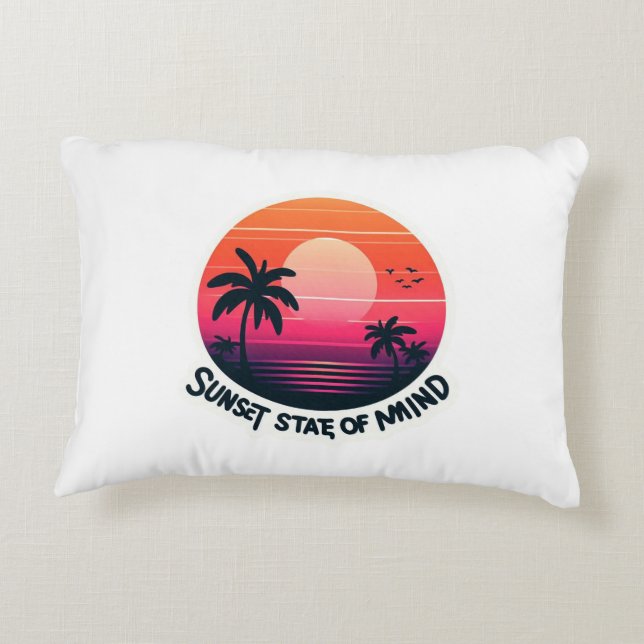 Retro Sunset Dream Pillow Cover  (Back)