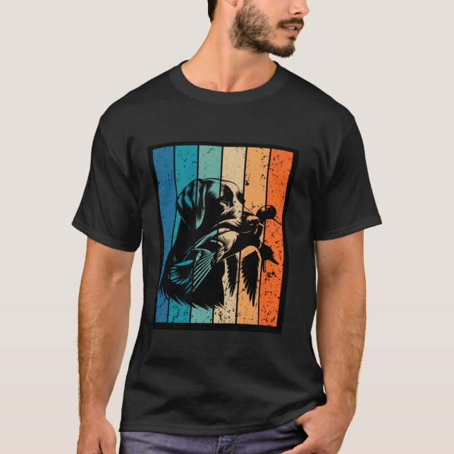 Retro Sunset Duck Hunting Design Long Sleeve T Shi T-Shirt (Front)