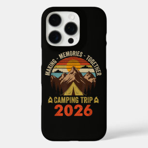 Retro Sunset Family Camping Trip 2026 iPhone 16 Pro Case