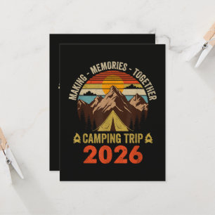 Retro Sunset Family Camping Trip 2026 Invitation