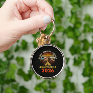 Retro Sunset Family Camping Trip 2026 Key Ring