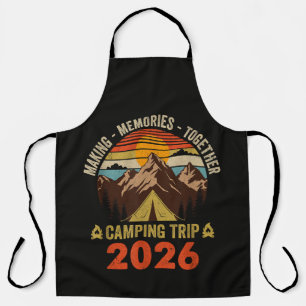 Retro Sunset Family Camping Trip 2026 Matching Apron
