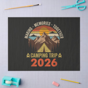 Retro Sunset Family Camping Trip 2026 Matching Tissue Paper