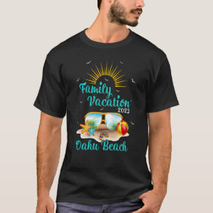Retro Sunset Family Vacation 2023 Hawaii Oahu Beac T-Shirt