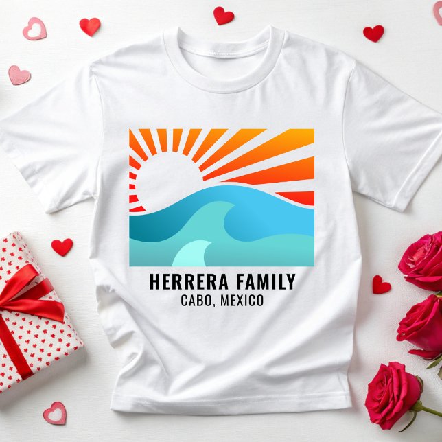 Retro Sunset Family Vacation  Reunion Beach Summer T-Shirt (Creator Uploaded)