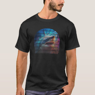 Retro sunset fierce great white shark ocean deep s T-Shirt