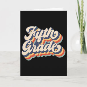 Retro Sunset Fifth Grade Teacher And Student Byck Card