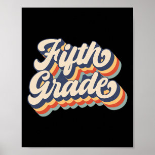 Retro Sunset Fifth Grade Teacher And Student Ck To Poster