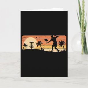 Retro Sunset Frisbee Golf Player Disc Golf  Card