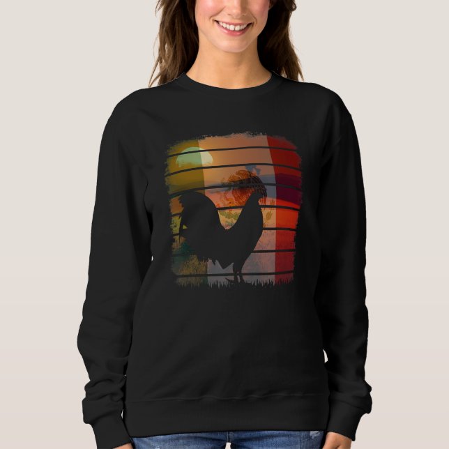 Retro sunset game fowl Mexican Mexico flag gamefow Sweatshirt (Front)