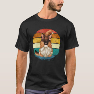 Retro Sunset Gnome For Dog Mum And German Shepherd T-Shirt