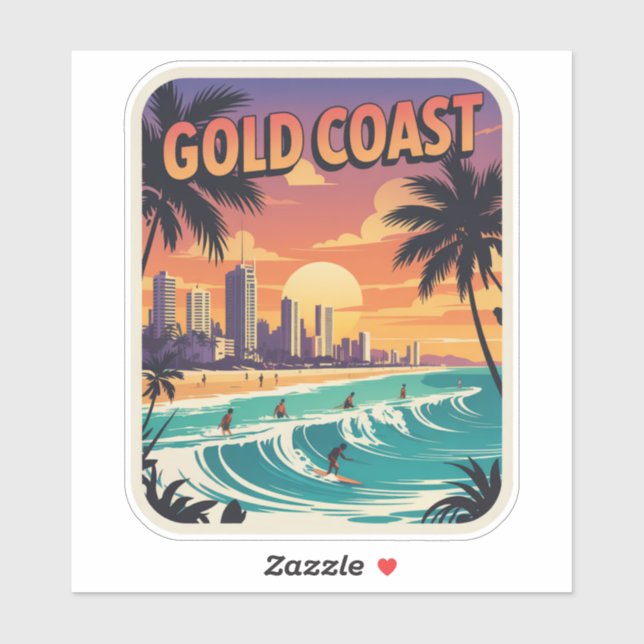 Retro Sunset Gold Coast Australia Surfer Beach (Sheet)