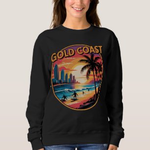 Retro Sunset Gold Coast Australia Vacations Beach Sweatshirt