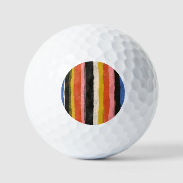 Retro Sunset Golf Racing Stripes Balls (Front)