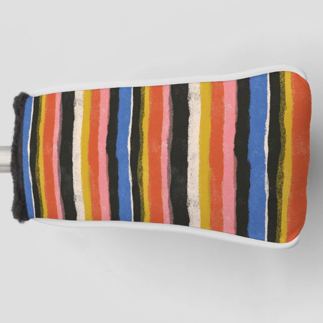 Retro Sunset Golf Racing Stripes Head Cover (Front)