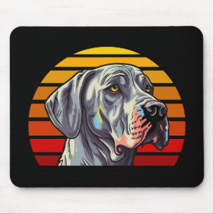 Retro Sunset Great Dane Mouse Pad