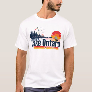 Retro Sunset Great Lakes Lake Ontario T-Shirt