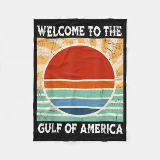 Retro Sunset Gulf Of Usa America Gulf Of Mexico Pa Fleece Blanket