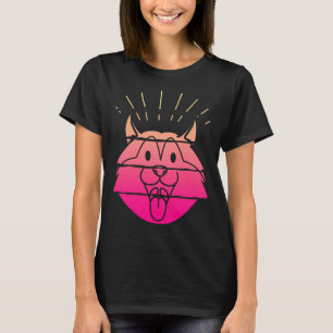 Retro Sunset Happy Husky T-Shirt
