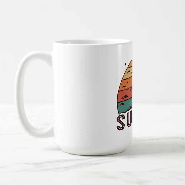 Retro Sunset Horizon Graphic Mug' Coffee Mug (Left)