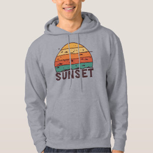 Retro Sunset Horizon Graphic T-Shirt Hoodie