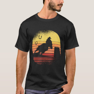 Retro Sunset Horse Barrel Racing Rodeo T-Shirt