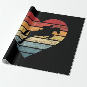 Retro Sunset Horse Lover Rider Equestrian Horseman Wrapping Paper