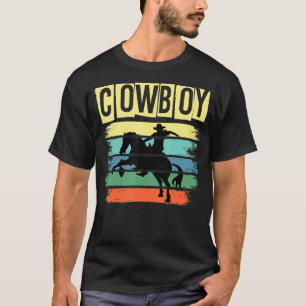 Retro Sunset Horse Rider Equestrian Horseman T-Shirt