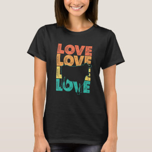 Retro Sunset I Love Cow Idea For Animal T-Shirt