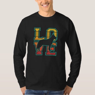 Retro Sunset I Love My Australian Cattle Word Them T-Shirt