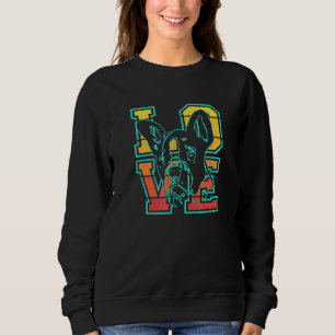 Retro Sunset I Love My French Bulldog Dog Theme De Sweatshirt