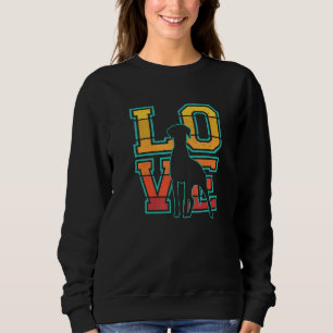 Retro Sunset I Love My Pointer Dog Theme Design Sweatshirt