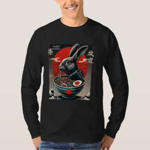 Retro Sunset Japanese Art Wildlife Noodle Lover Ra T-Shirt