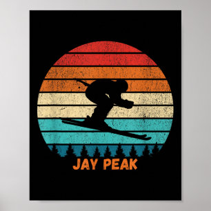 Retro Sunset Jay Peak Vermont Skiing Skier _1 Poster