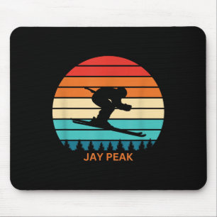 Retro Sunset Jay Peak Vermont Skiing Skier Mouse Pad