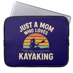 Retro Sunset Kayaking Mom - Vintage Outdoor Moms Laptop Sleeve