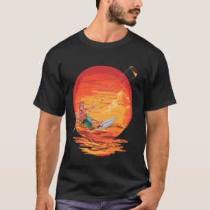 Retro Sunset Kiteboarding Water Adventure T-Shirt