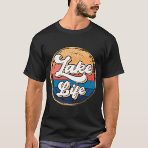 Retro Sunset Lake Life Men & Women Loves Camping S T-Shirt