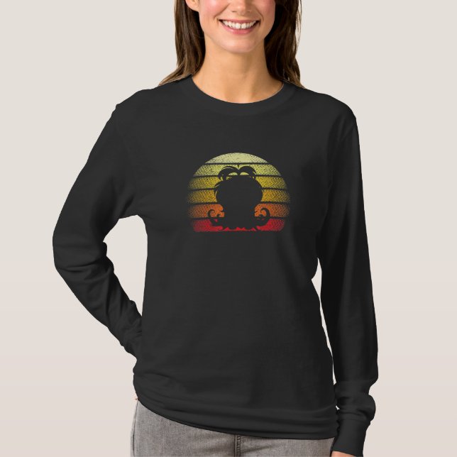 Retro Sunset Lhasa Apso Dog Theme Design T-Shirt (Front)