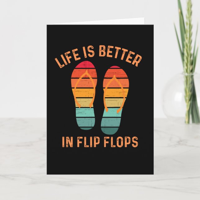 Retro sunset - Life is better in flip flops Card (Front)