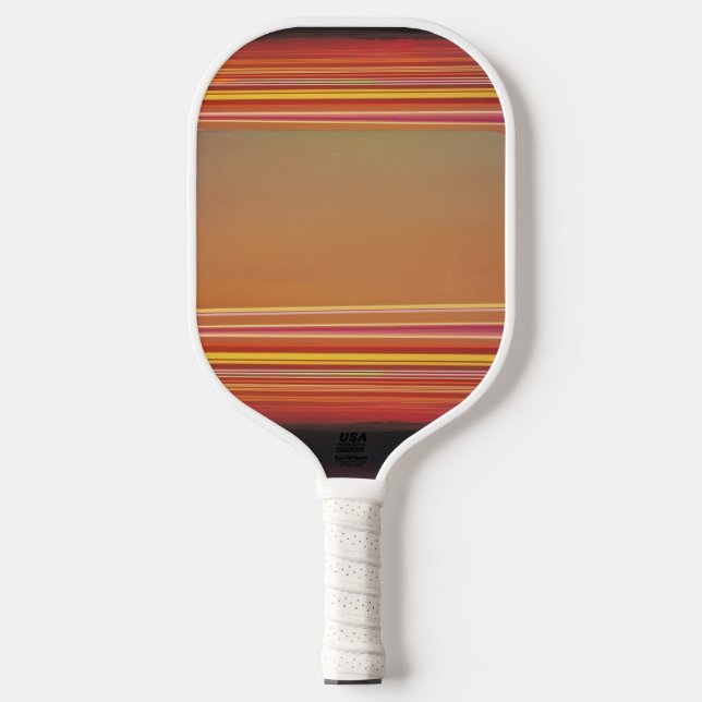 Retro Sunset Lines Aesthetic Pickleball Paddle (Front)