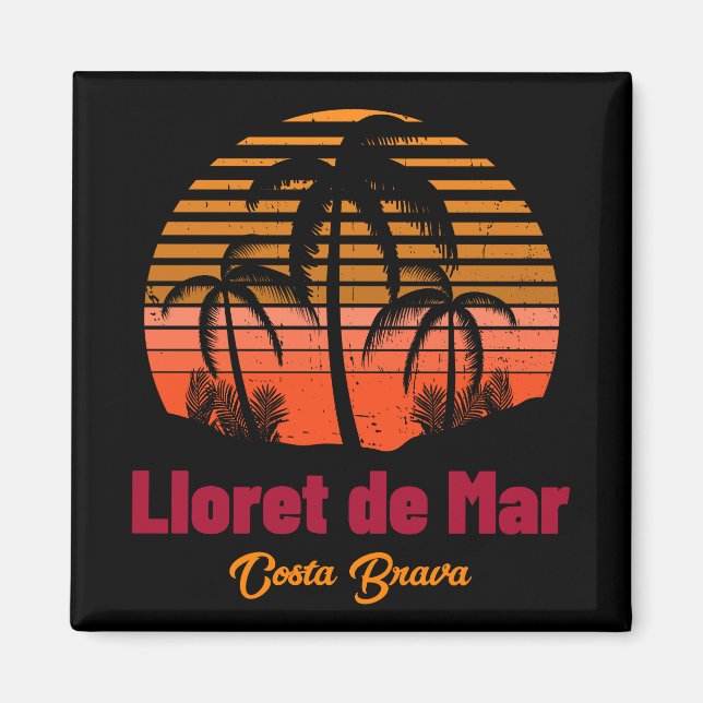 Retro Sunset Lloret de Mar Spain Vacation Magnet (Front)