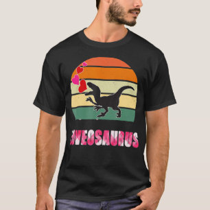 Retro Sunset Loveosaurus For Toddler Boys valentin T-Shirt