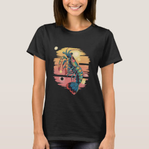 Retro Sunset Mantis Shrimp Shrimps T-Shirt