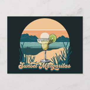 Retro Sunset Margaritas Postcard