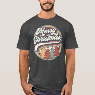 Retro Sunset Merry Christmas Tis The Season Family T-Shirt