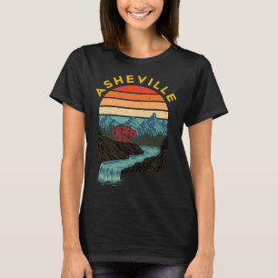 Retro Sunset Mountain Landscape Asheville North Ca T-Shirt