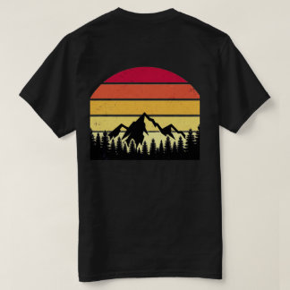 Retro Sunset Mountain Landscape | Vintage Nature T-Shirt