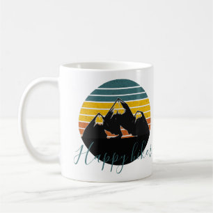 Retro sunset mountains custom coffee mug