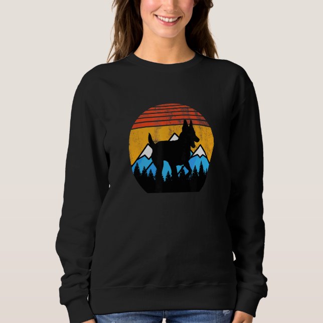 Retro Sunset Mountains K9 Belgian Malinois Dutch S Sweatshirt (Front)